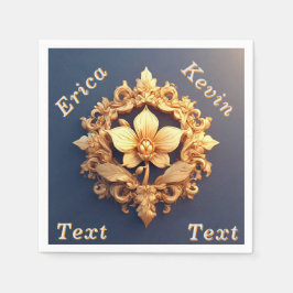 Guardanapo De Papel Design Floral Elegante Com Detalhes Do Ornamentado