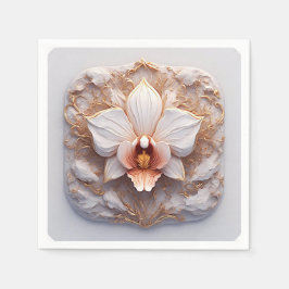 Guardanapo De Papel Design Floral Elegante Com Detalhes Do Ornamentado