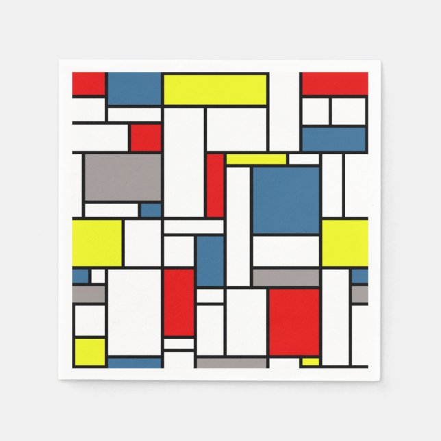 Guardanapo De Papel Design mondrian (Frente)