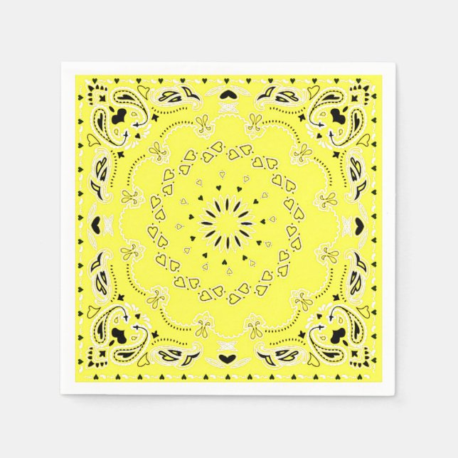 Guardanapo De Papel Design oriental amarelo (Frente)