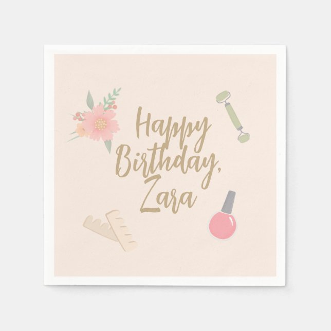 Guardanapo De Papel Design personalizado do Elegante Spa Party (Frente)