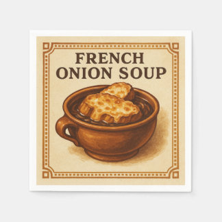 Guardanapo De Papel Design Quadrado – Sopa de Cebola Francesa para EUA