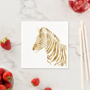Guardanapo De Papel Design Safari Dourado moderno, Zebra Animal Safari