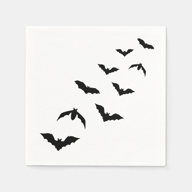 Guardanapo De Papel Design Simples de Morcegos de Halloween em Silhuet (Frente)