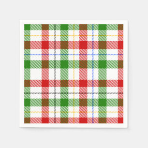 Guardanapo De Papel Design Xadrez de Flanela Vermelho Verde Branco Nat