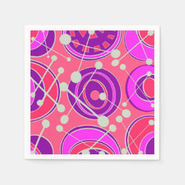 Guardanapo De Papel designs de geoformas abstrato, cor-de-rosa e laran