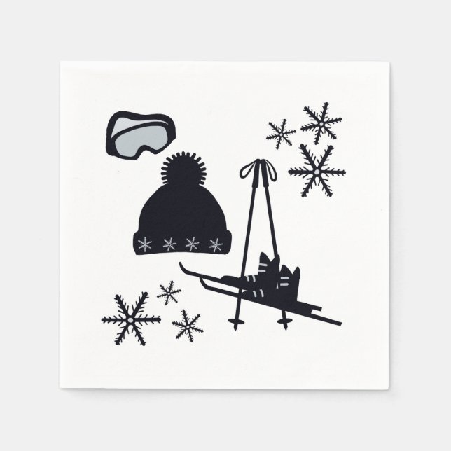 Guardanapo De Papel Designs de neve de diferentes itens (Frente)