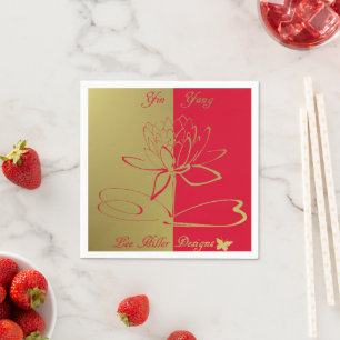Guardanapo De Papel Designs Lee Hiller Realça o Dourado Vermelho