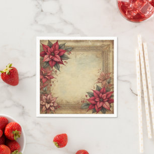 Guardanapo De Papel Desligamento de Frame de Poinsettia Floral de Pape