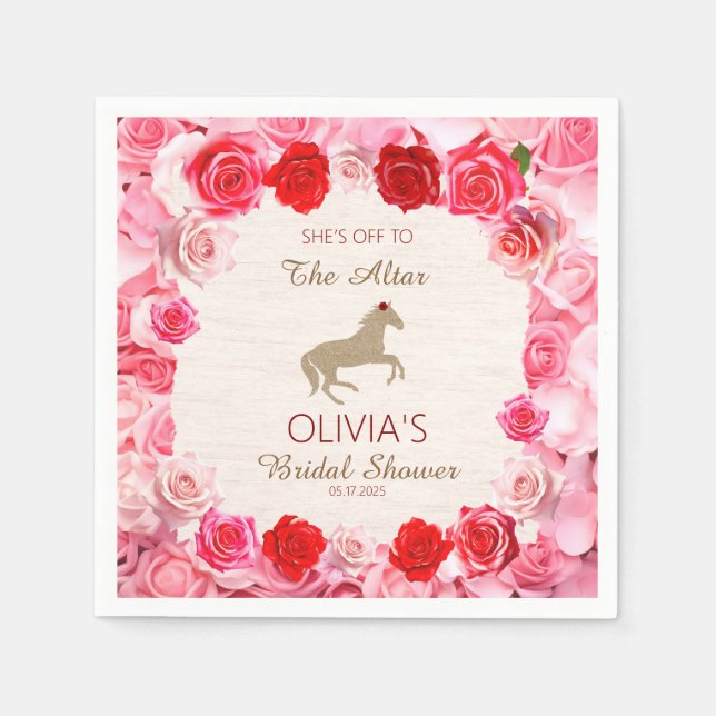 Guardanapo De Papel Desligar para o Chá de panela Altar Rosa vermelha (Frente)