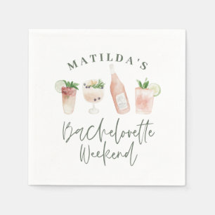 Guardanapo De Papel Despedida de solteira elegante moderna em aquarela