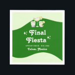 Guardanapo De Papel Despedida de Solteira Final da Festa Cítrica Verde<br><div class="desc">Este divertido e colorido design retrô apresenta um tema verde lima brilhante e cítrico.</div>