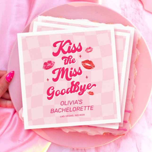 Guardanapo De Papel Despedida de Solteira Kiss the Miss Goodbye (Criador carregado)