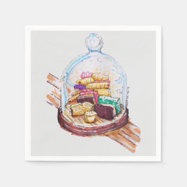 Guardanapo De Papel Desserts Sob Cama De Vidro