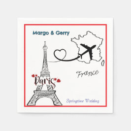 Guardanapo De Papel Destino de Casamento no Exterior - Paris, França