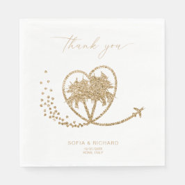 Guardanapo De Papel Destino do Casamento de Palm de Praia Obrigado