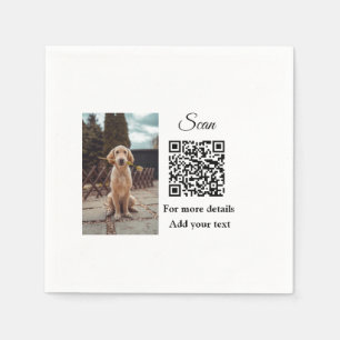 Guardanapo De Papel Detalhes simples do nome do animal QR código adici