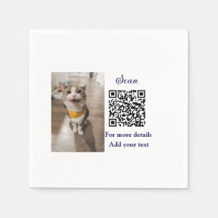Guardanapo De Papel Detalhes simples do nome do animal QR código adici