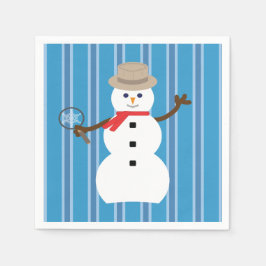Guardanapo De Papel Detetive Blue Snowman, divertido e Rico