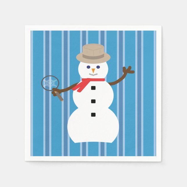 Guardanapo De Papel Detetive Blue Snowman, divertido e Rico (Frente)