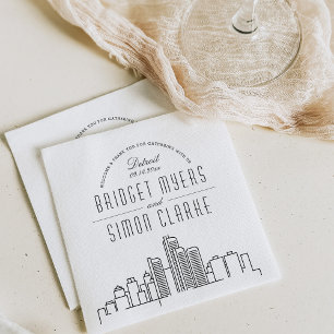Guardanapo De Papel Detroit Deco Skyline Casamento Nápoles