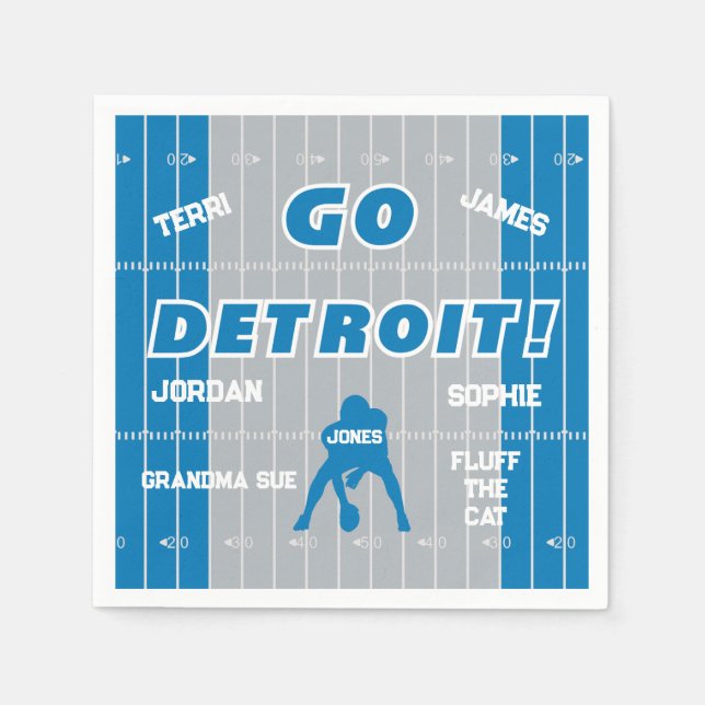Guardanapo De Papel Detroit Futebol Family Paper Napkin (Frente)