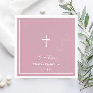 Guardanapo De Papel Deus Abençoe Batismo de Menina Cruz