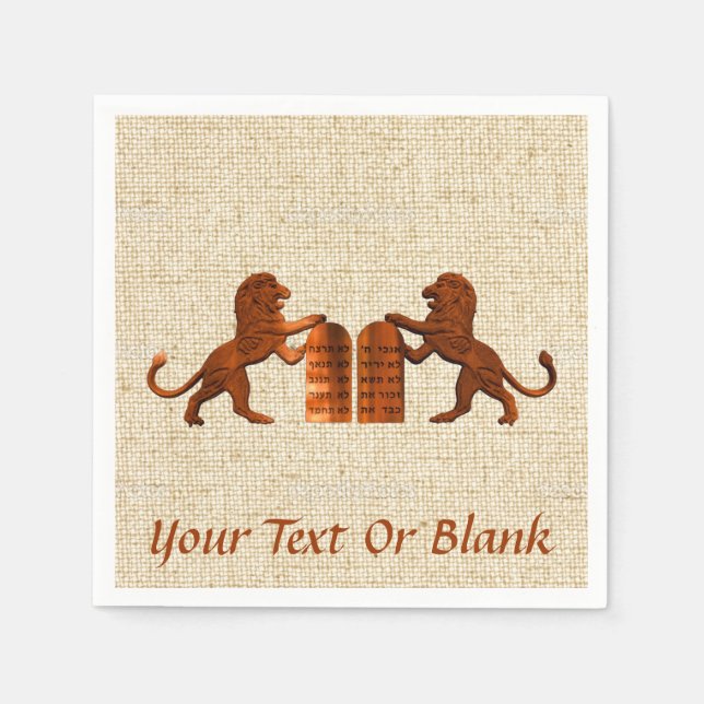 Guardanapo De Papel Dez Mandamentos e Leões (Frente)