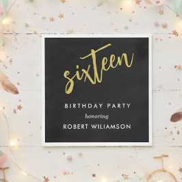 Guardanapo De Papel dezesseis anos em aniversário negro