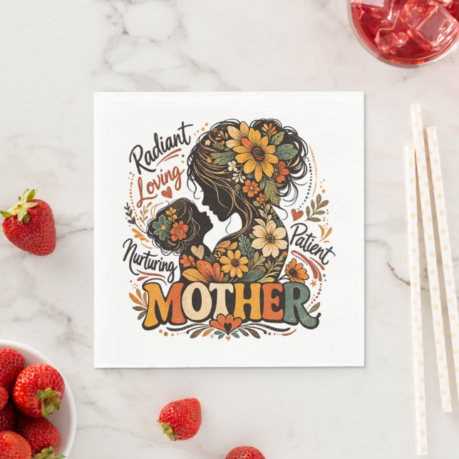 Guardanapo De Papel Dia da Mãe Radiante Amorosa e Cuidadosa (Insitu)
