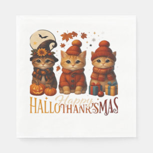 Guardanapo De Papel Dia das Bruxas Ação de Graças Natal Feliz HalloTha