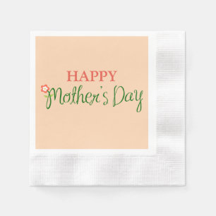 Guardanapo De Papel Dia de as mães Feliz, Papel Apricot