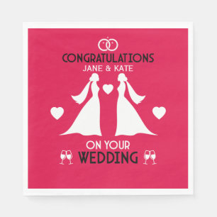 Guardanapo De Papel Dia de Casamento de gay Girls