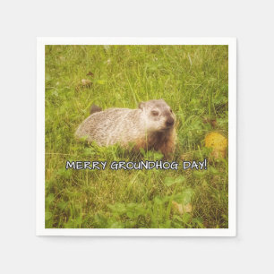 Guardanapo De Papel Dia de Groundhog alegre