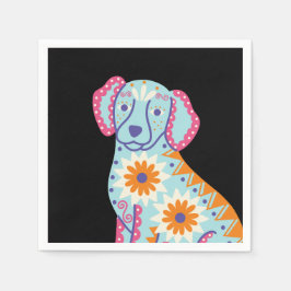 Guardanapo De Papel Dia de los Muertos Crânio de Açúcar Cachorro Guard