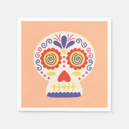 Guardanapo De Papel Dia de los Muertos Partido Decor Papel Laranja Nap
