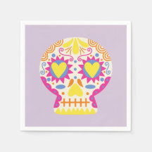 Dia de los Muertos Partido Decor Papel Púrpura Nap