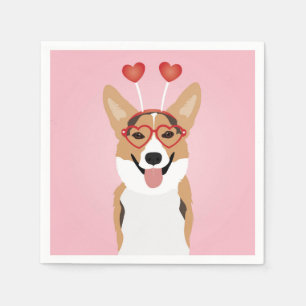 Guardanapo De Papel Dia de os namorados Corgi