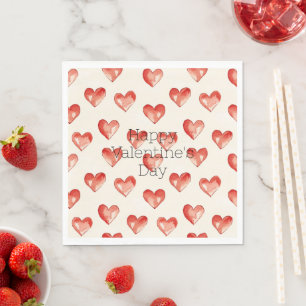 Guardanapo De Papel Dia de os namorados Red Sweet Hearts