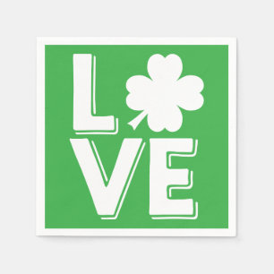 Guardanapo De Papel Dia de São Patrício Amor Irlandês Trevo Verde