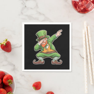 Guardanapo De Papel Dia de São Patrício Dab Dabbing Leprechaun Em Verd