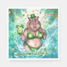 Dia de São Patrício Hipopótamo Glamouroso Biquíni