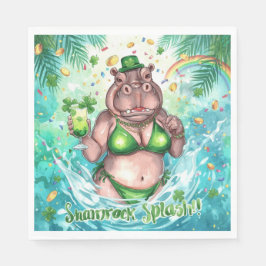 Guardanapo De Papel Dia de São Patrício Hipopótamo Glamouroso Biquíni