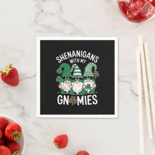 Guardanapo De Papel Dia de São Patrício Shamrock Sortudo Leopardo Gnom