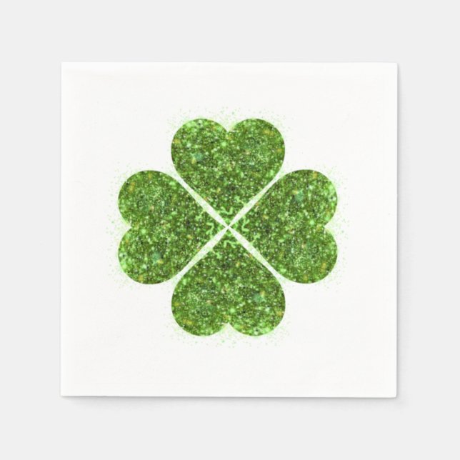 Guardanapo De Papel dia de São Patrício, trevo verde brilhante (Frente)