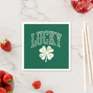Guardanapo De Papel Dia de São Patrício Vintage Lucky Clover