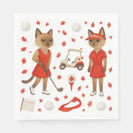 Guardanapo De Papel Dia do Canadá temido pelo golfista que ama gatos