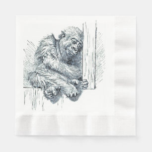 Guardanapo De Papel Dia do Descanso - Jovem Ape Gorilla