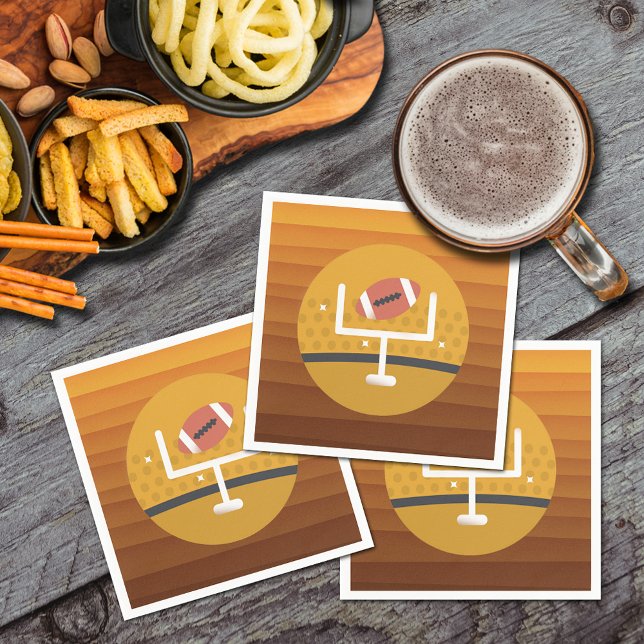 Guardanapo De Papel Dia do Jogo de Futebol (Football upright game day cocktail napkins)