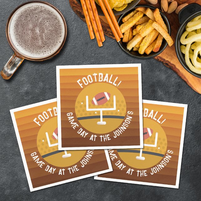 Guardanapo De Papel Dia do Jogo de Futebol (Football upright game day personalized cocktail napkins)